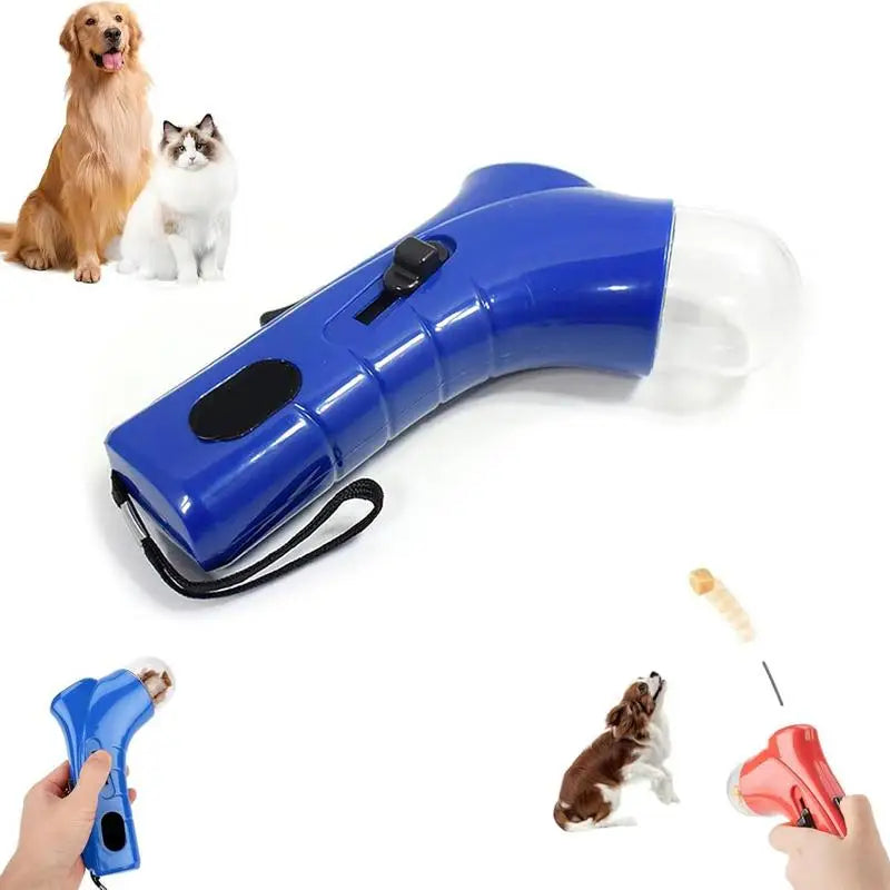 cat Dog Treat Dispenser Launcher Gun Toys Dog Handheld Pet Puppy Food Feeder Toy Puppy Snack Shooter Feeder Dog Interactive Toys