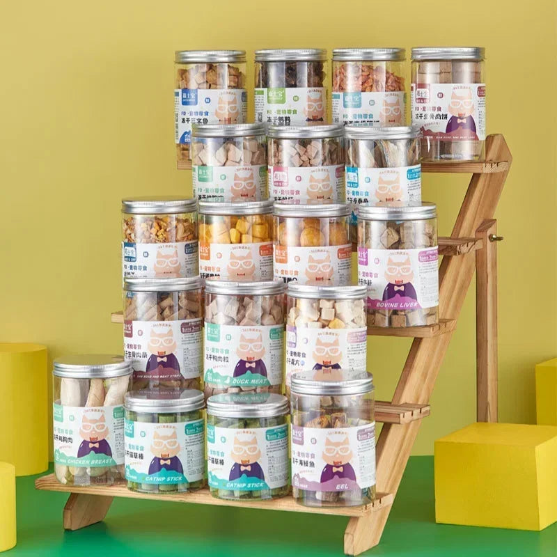 Pet Freeze Dried Chicken Breast Salmon Eel Duck Meat Beef Liver Yolk Granules Rich Nutrition Dog Fat Long Meat Food Cat Snacks