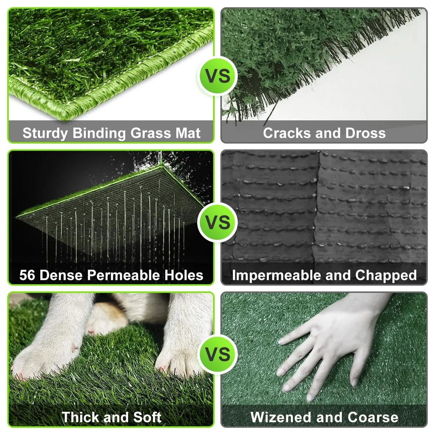 Artificial Grass Training Pads with Pee Baffle Reusable Alternative To Puppy Pads Portable Dog Litter Box Dog Potty