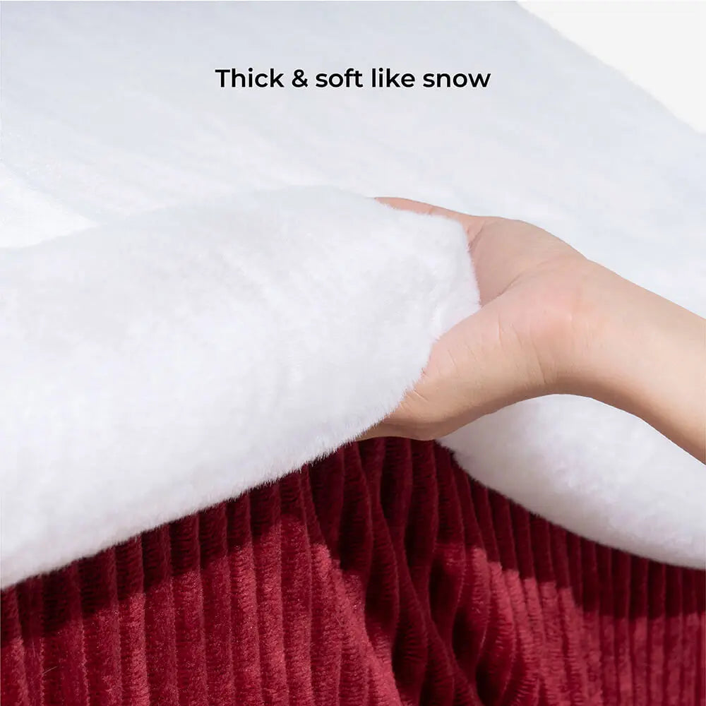 Christmas Snow House Cozy Warmth Large Dog House Washable Breathable Warm Plush Cushion Pet Bed for Small Medium Large Dogs