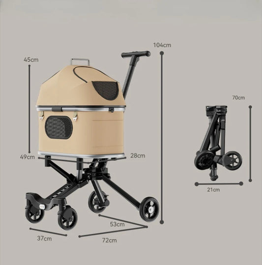 Magnesium alloy body pet stroller Pet Cart Cat Dog Strollers Outdoor Cart Wholesale Portable Dog Outdoor Cart Upgrade Model