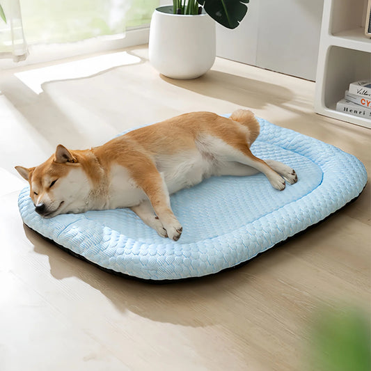 Summer Dog Bed Cat Cushion Puppy Sleep Nest for Small Medium Large Dog Cat Ice Silk Cool Mat Pet Kennel Cooling Bed