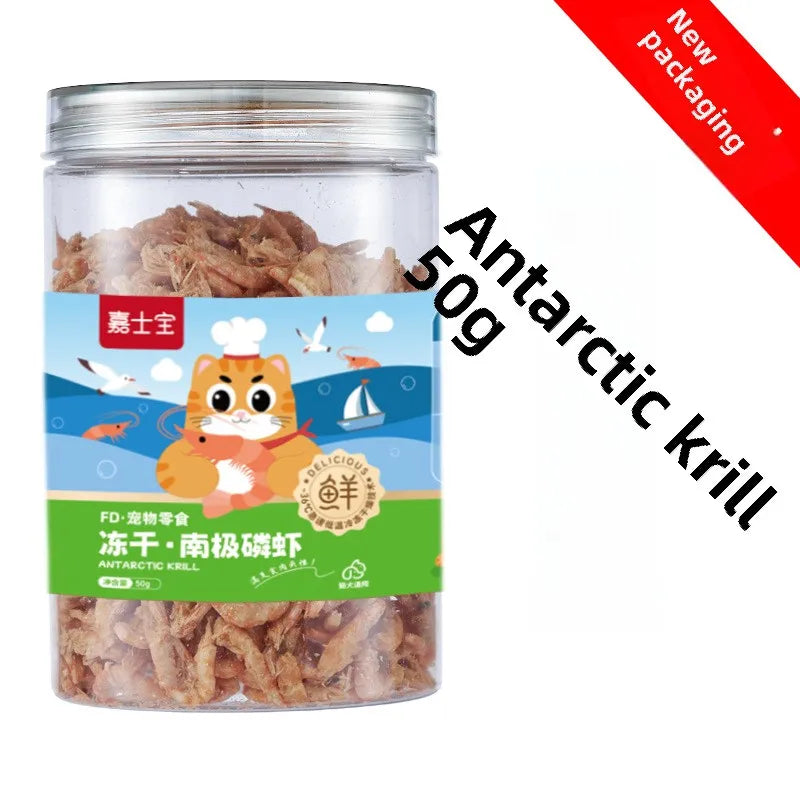 Pet Freeze Dried Chicken Breast Salmon Eel Duck Meat Beef Liver Yolk Granules Rich Nutrition Dog Fat Long Meat Food Cat Snacks