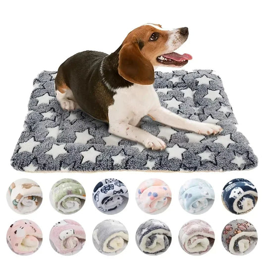 Soft Flannel Pet Sleeping Mat Dog Bed Cat Litter Puppy Bed Dog Sofa Mattress Cushion for Small Large Dogs Blanket Pet Supplies