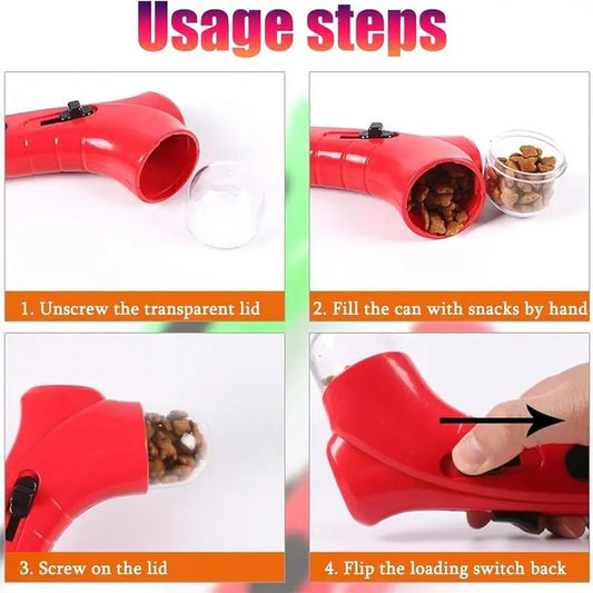 cat Dog Treat Dispenser Launcher Gun Toys Dog Handheld Pet Puppy Food Feeder Toy Puppy Snack Shooter Feeder Dog Interactive Toys