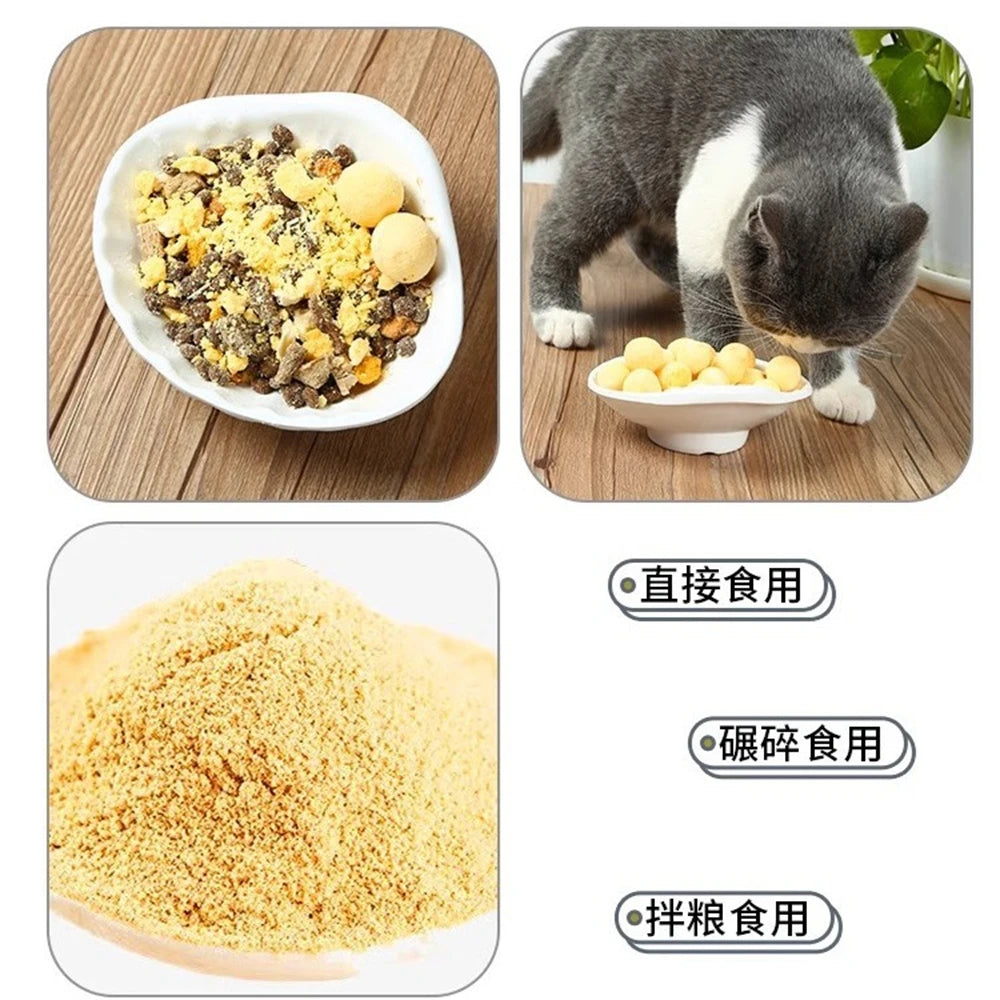 Quail egg yolk freeze-dried cat snacks, cat and dog nutrition, cheek hair, kitten food, cat chicken, pet canned meat