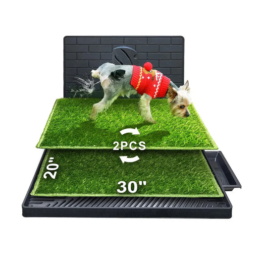 Artificial Grass Training Pads with Pee Baffle Reusable  Alternative To Puppy Pads Portable Dog Litter Box Dog Potty