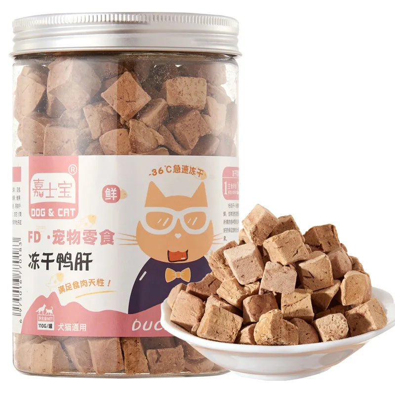 Pet Freeze Dried Chicken Breast Salmon Eel Duck Meat Beef Liver Yolk Granules Rich Nutrition Dog Fat Long Meat Food Cat Snacks